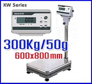 ตาชั่งดิจิตอล เครื่องชั่งตั้งพื้น KW Series platform Scales 300Kg ละเอียด50g แท่นชั่ง600x800mm NAGATA